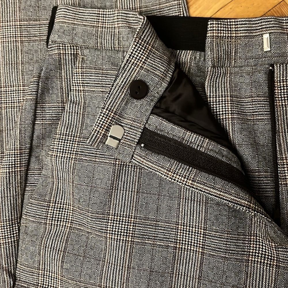 Zara Brown/Black Plaid Ankle Trouser Pants - Picture 2 of 5